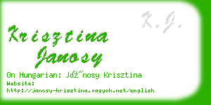 krisztina janosy business card